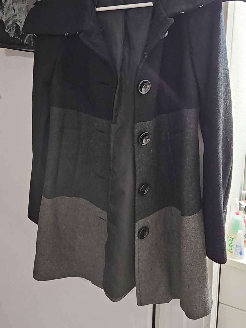 Womens Black & Charcoal H&M Coat